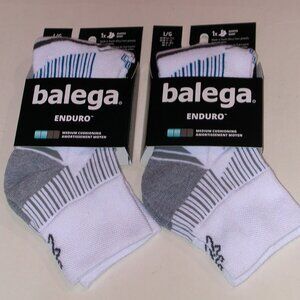 2 Pairs Balega Enduro Medium Cushion Unisex Quarter Socks Men's Size Large